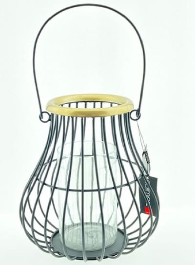 Colmore Windlicht – Lantaarn van IJzer – Zwart met Goud – incl. Glazen Huls – 30 cm