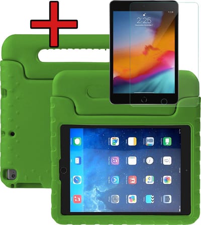 Hoesje - Geschikt voor Apple iPad Air 3 (2019) - 10.5 inch - 3e Generatie - Met Screenprotector - Kinderhoes - Shockproof Bumper - Kidsproof Case - Tablethoes - Kinder Hoes Cover - Groen