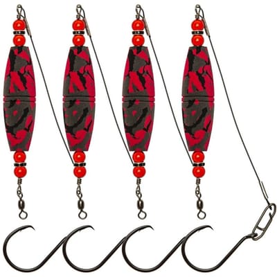4 stuks Meerval Dobber Rigs Visdobbers Popping Kurken Meerval Uitrusting rood zwarte kleur