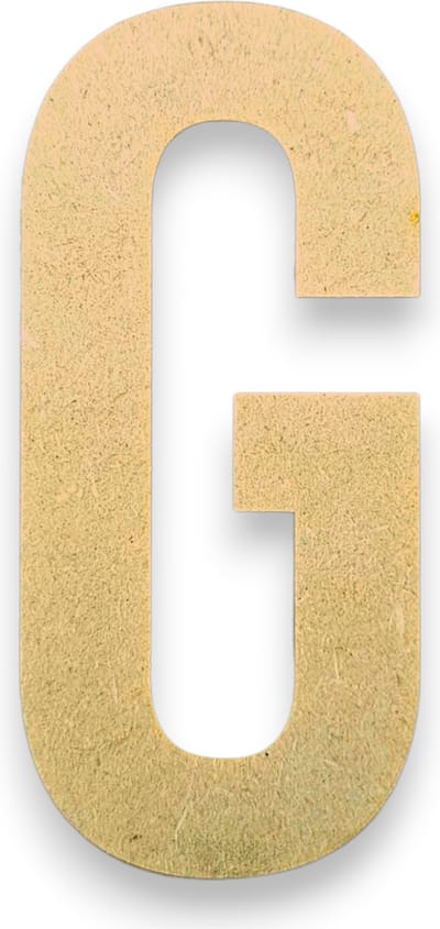 MGM Trading - G - Letters en Cijfers van MDF - 10 cm hoog - 9MM Dik - Beige - Laser gesneden - Per Stuk