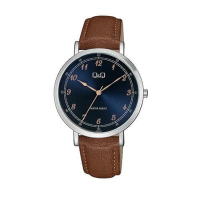 Q&Q heren horloge met donkerblauwe wijzerplaat QA20J305