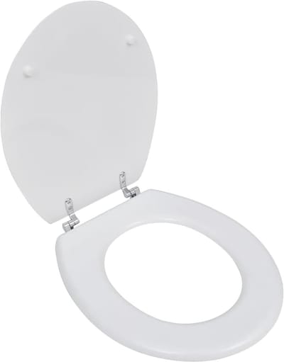 Toiletbril - WC Zitting - Badkamer Vernieuwing - Stille Sluiting - 45x36cm - Wit