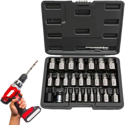 Gereedschap Set - Schroefverwijderaar Set - Kapotte Schroeven Verwijderen - Hoge Hardheid Staal - 26 Delig - Zilverkleurig