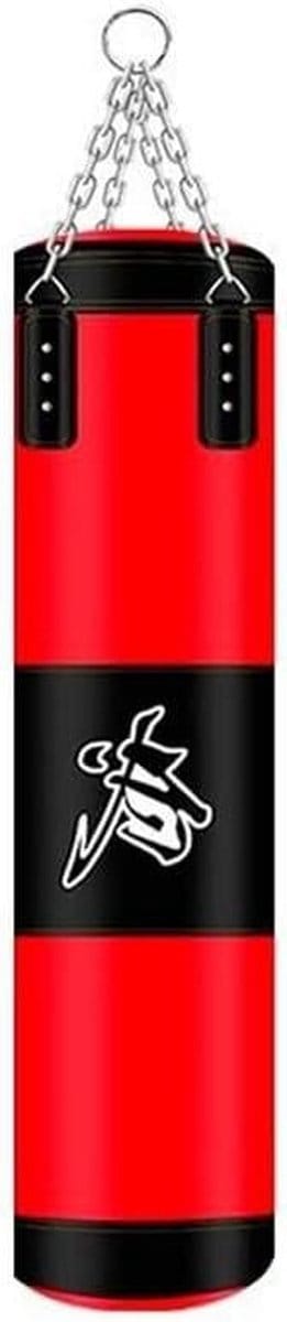 Bokszak Leeg - Hangende Zandzak - Vechttraining Thuis - Meerlaagse Schokabsorptie - Tot 120cm - Rood