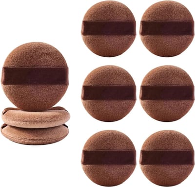 Ronde Poederkwasten Set van 9 Stuks met Wasbare Makeup Puff en Air Cushion Spons voor Losse Poeder en Cosmetica, Ideaal voor een Zachte Aanbreng en Perfecte Finish