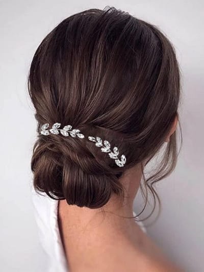 Bruid Haaraccessoires Zilveren Sieraden met Kristallen voor Bruiloft en Feest