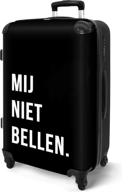NoBoringSuitcases.com® - Zwarte koffer - Grote reiskoffer met 4 wielen - Trolley op wieltjes 72 liter - Rolkoffer groot - Ruimbagage valies 20kg - Valiezen voor volwassenen - Reisbagage & reisaccessoires XL - Suitcase medium - Luggage large met slot