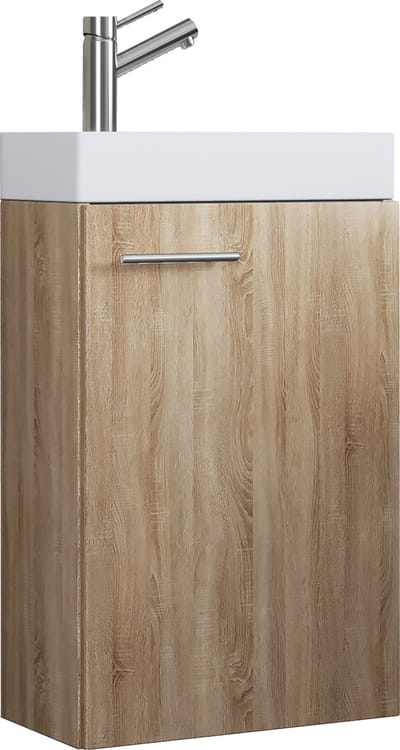 2-delige badkamermeubelset gastentoilet gastentoilet wastafel klein smal Slito