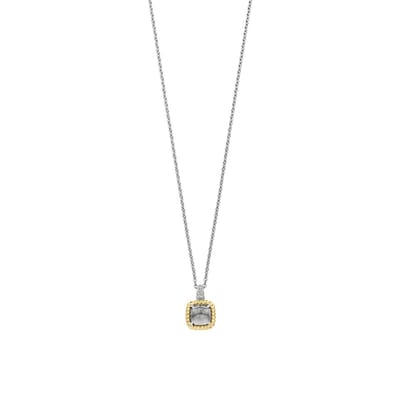 TI SENTO Dames Ketting - 925 zilver - Groen - Maat 42 - 34111GG