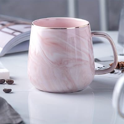 1 tasse en céramique, tasse à café, tasse à petit-déjeuner, tasse à motif de marbre de style nordique, tasse de couple, cadeau pour les amis et les familles pour les cafés Drinkcup 380ml gray