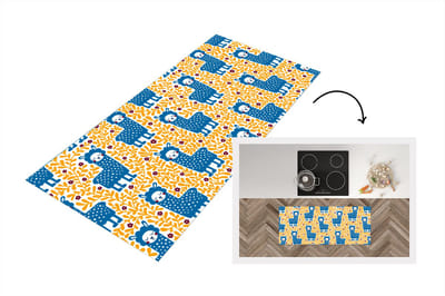 Keukenloper - Loper keuken - Meisjes - Lama - Planten - Patronen - 120x50 cm - Keukenloper vinyl
