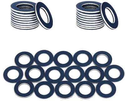 Dailygoods- Aftapplug 12mm Aluminium - Olie Aftapplug - Pakking - 15 Stuks - Blauw - Hoge Kwaliteit - Afdichtring