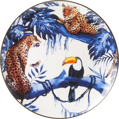Bord Luipaard/Toekan groot| Heinen Delfts Blauw | Wandbord | Delfts Blauw bord | Design |