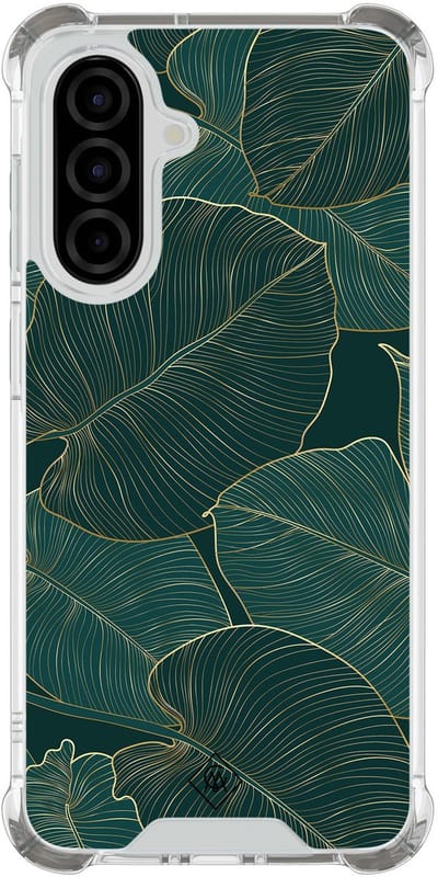 Casimoda® hoesje - Geschikt voor Samsung Galaxy A56 - Monstera Leaves - Shockproof case - Extra sterk - TPU/polycarbonaat - Groen, Transparant
