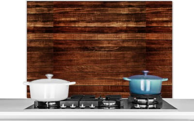 Spatscherm keuken 100x65 cm - Kookplaat achterwand Hardhout - Robuust - Patronen - Muurbeschermer - Spatwand fornuis - Hoogwaardig aluminium