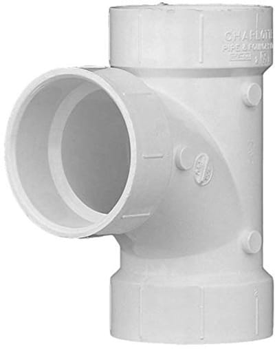 Sanitair T-stuk PVC 2 inch - 40 mm DWV voor afwatering en ventilatie