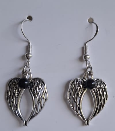 Oorbellen "Onyx" Engelenvleugels