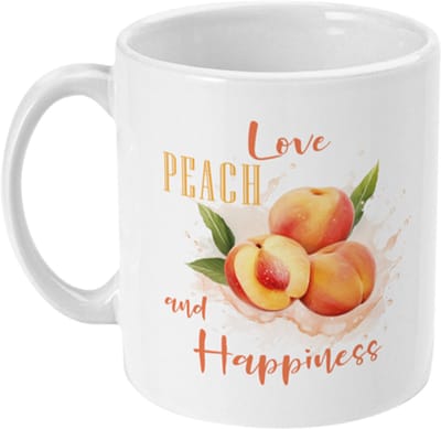 Mok Fruit Quote | Love Peach and Happiness | 325ml