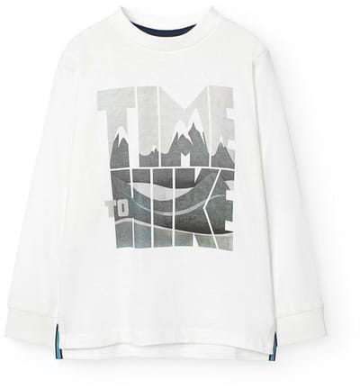 Boboli Knit T-shirt Met Lange Mouwen Wit 4 Years Jongens