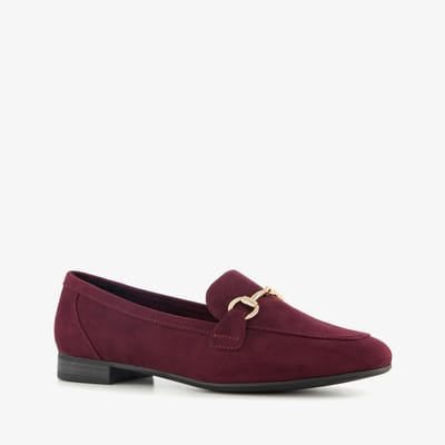 Nova dames loafers met gesp bordeauxrood - Maat 37