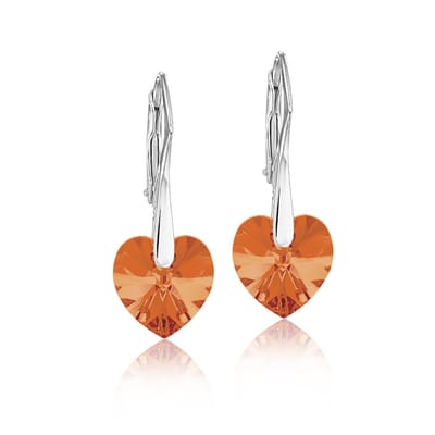 Montebello Oorbellen Lily HZ81 - Swarovski Hart - 925 Zilver Gerhod. - Ø10mm - 25mm