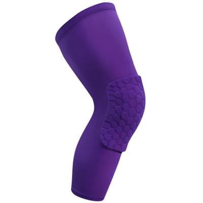 Ademende Basketbal Kniebeschermers Honingraat Ontwerp Nylon Lycra Sport Beensteun voor Volwassenen Hardlopen Training XL