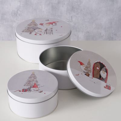 Set van drie opbergblikken FIETE, Ø 14-20 cm