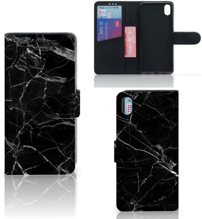 Xiaomi Redmi 7A Bookcase Marmer Zwart - Origineel Cadeau Vader