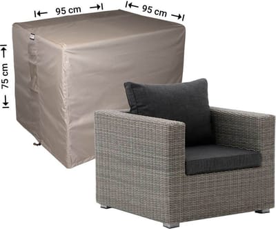 Raffles Covers Tuinstoelhoes - 95 x 95 H: 75 cm - RLC95straight - Waterdicht - Ademend - UV-bestendig - Elastisch rijgkoord - Beschermhoes tuinmeubelen