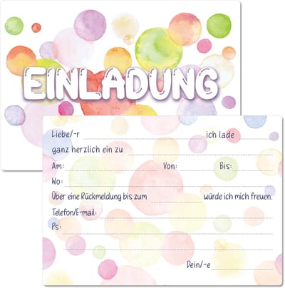 Dailygoods - BIROYAL 13 uitnodigingskaarten voor kinderverjaardagsfeest met ontworpen enveloppen, kleurrijke uitnodiging voor verjaardagsfeest, 105 x 148 mm verjaardagsuitnodigingen, uitnodigingen voor kinderen en