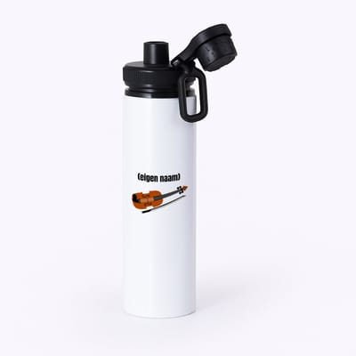Hacebo® - viool met eigen naam waterfles met draaidop zwart - Viool - muziek liefhebbers - iemand die houdt van violen - verjaardag - cadeau - kado - geschenk - water fles - 850ML
