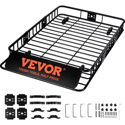 VEVOR Imperiaalmand Autodakmand Universeel 1630 X 990 X 152 Mm, Imperiaalkuip 90 Kg Draagvermogen Relingdrager Cargo Bagagerek Zwart voor Kamperen, Barbecues, Autotochten