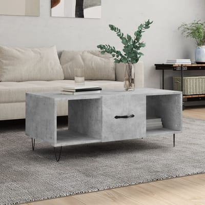 vidaXL - Salontafel - 102x50x40 - cm - bewerkt - hout - betongrijs