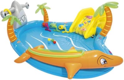 ZMR® Speelzwembad - Kinderzwembad - Speelzwembad met Glijbaan - Veelkleurig - 14cm x 40cm x 40cm