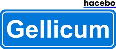 Hacebo - Plaatsnaam Sticker - 29x10 CM - Gellicum sticker - Verkeersborden sticker - grappige cadeaus - Gellicum