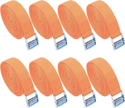 Spanbanden Set - Bevestigingsriemen - Bagage Vervoeren - Verstelbaar Ontwerp - 8 Stuks 2m - Oranje