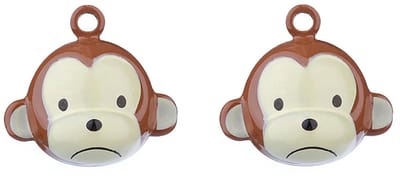 2 belletjes aap -aapjes - rinkelende bellen - 2x bel - apen bel - 16 x 22mm - dierenmotief - dierenbel - sleutelhanger
