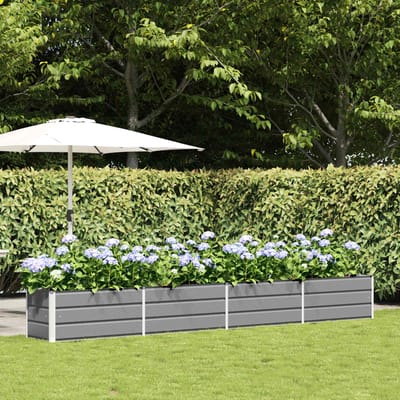vidaXL - Plantenbak - Lichtgrijs - 385 - x - 50 - x - 45 - cm - Gegevens - staal