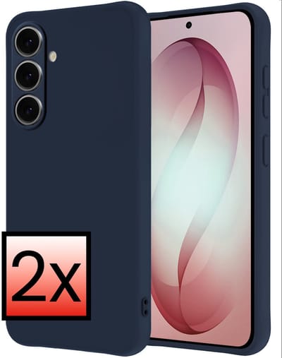 Hoesje - 2 Stuks - Geschikt voor Samsung Galaxy S26 - Sterk & Shockproof - Case Siliconen - Back Cover - Telefoon Hoes - Donkerblauw