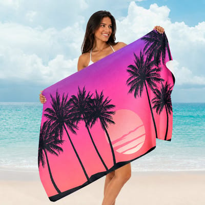 Sercano Strandlaken 75 x 150 cm – Microvezel Strandhanddoek – Sneldrogend, Lichtgewicht & Compact – Voor Strand, Zwembad en Reizen – Paars