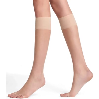 FALKE Shelina Toeless eenkleurig materiaal 12 DEN kniekousen dames transparant - maat 35-38