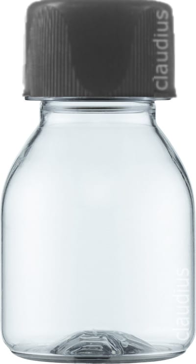 Lege Plastic Fles 60 ml PET transparant - met zwarte ribbeldop - set van 10 stuks - navulbaar - leeg