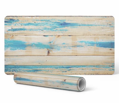 Elegante decoratieve bureauonderlegger, vintage houten planken, 90x45 cm
