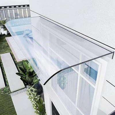 Deurluifel - Regenbescherming Balkon - Voorkant Huis Beschermen - Slagvast Polycarbonaat - 40x200 cm - Transparant