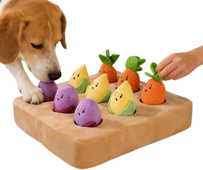 Snuffelmat Hond - Hondenpuzzel Speelgoed - Mentale Stimulatie - Interactieve Wortel Vorm - 30x30x10 cm - Multicolor