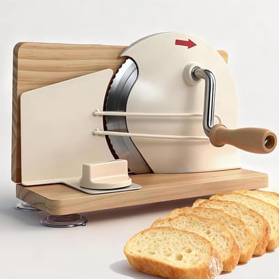 Brood Snijmachine - Handmatige Broodsnijder - Zelfgemaakt Brood - Opvouwbaar Houten Basis - Tot 20mm Dikte - Natuurlijk Hout