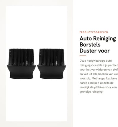 Dailygoods- Reinigingsborstel Hoge Kwaliteit - Auto Interieur - Ventilatieopeningen - Lederen Stoel - Antislip Grip - Ergonomisch Ontwerp - Autoborstel