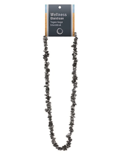 Obsidiaan sneeuwvlok splitketting + kaart