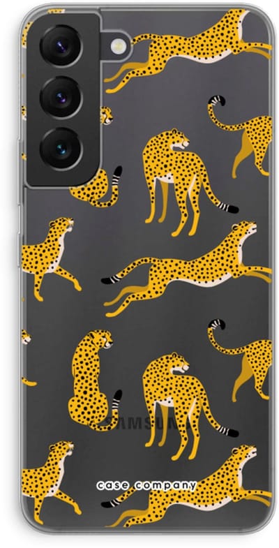 Case Company® - Hoesje geschikt voor Samsung Galaxy S22 hoesje - Luipaard - Soft Cover Telefoonhoesje - Bescherming aan alle Kanten en Schermrand