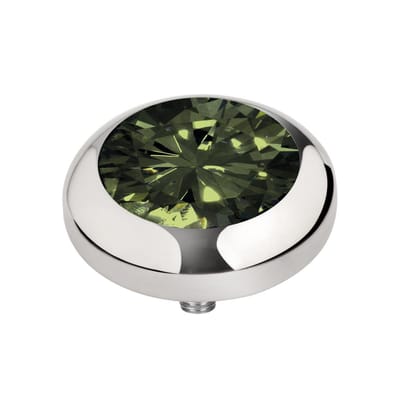 Melano Vivid Basic CZ Steentje Olive | Zilver